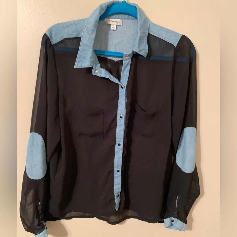 Black sheer shirt. 3